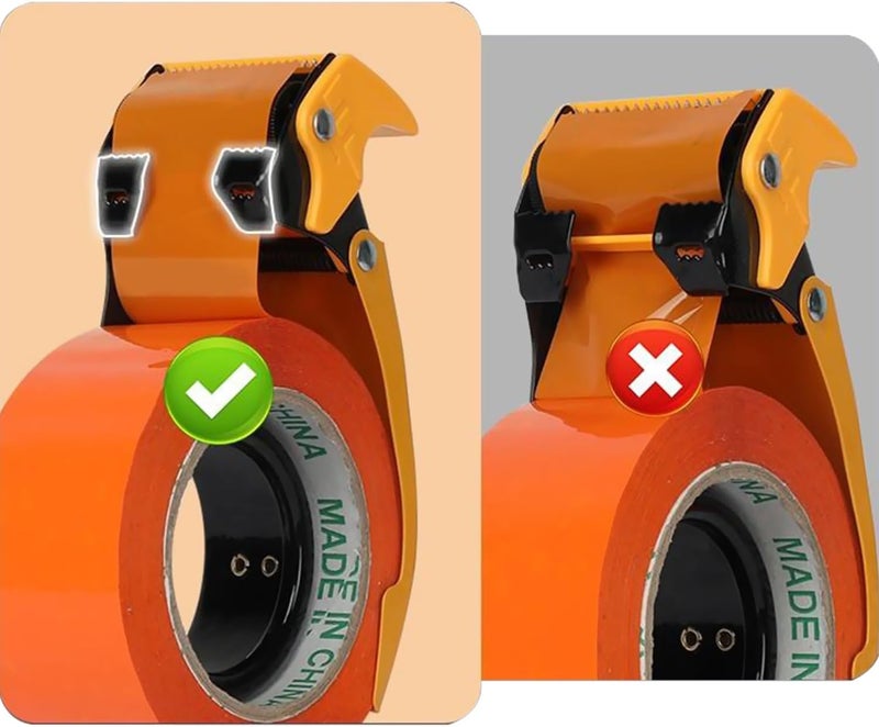 IDHM Packing Tape Dispenser Gun 2-Inch, 2 Pack Metal Tape Gun with Safety Protection, 3-Inch Inner Paper Core - Image 4